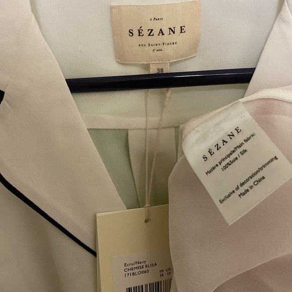 *SOLD* Sezane Elisa Silk Shirt NWT - Picture 6 of 7